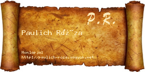 Paulich Róza névjegykártya